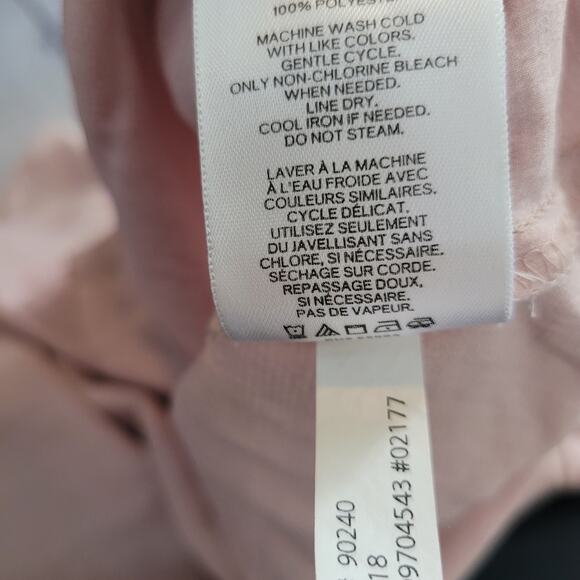 Express Size	M Slim Fit Portofino Shirt Pink Fabric Button Loop Closure Feminine - Picture 8 of 8